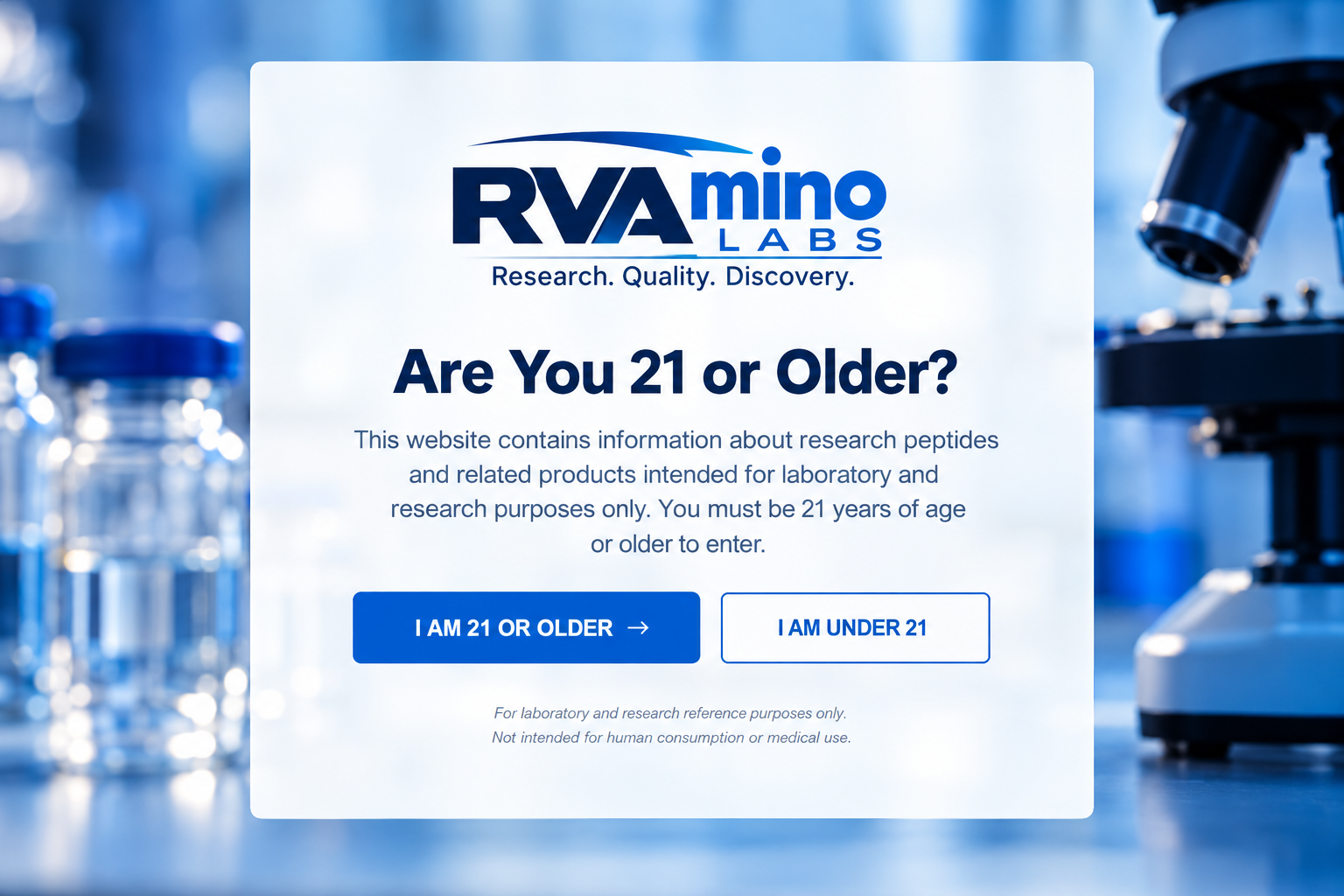 RVAmino Labs age verification